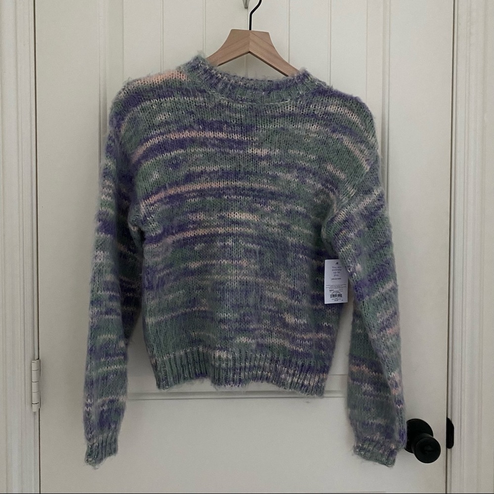 Purple, Pink and Green Fluffy Sweater